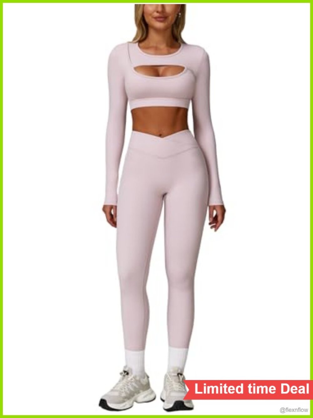Seamless High Waist Flare Leggings & Cutout Crop Top Active Set